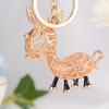 Keychain Sparkling Rhinestones Inlaid Donkey Design Keychain Pendant Enamel Oil Drip Process Smooth Edges Spring Buckle Key Holder Backpacks Accessory