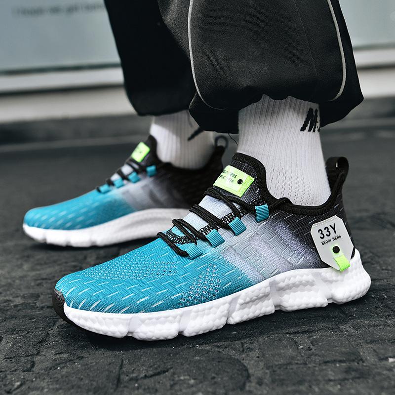 

Step on shit foot feeling flying woven men s shoes men s lightweight sports shoes breathable casual shoes running shoes 46