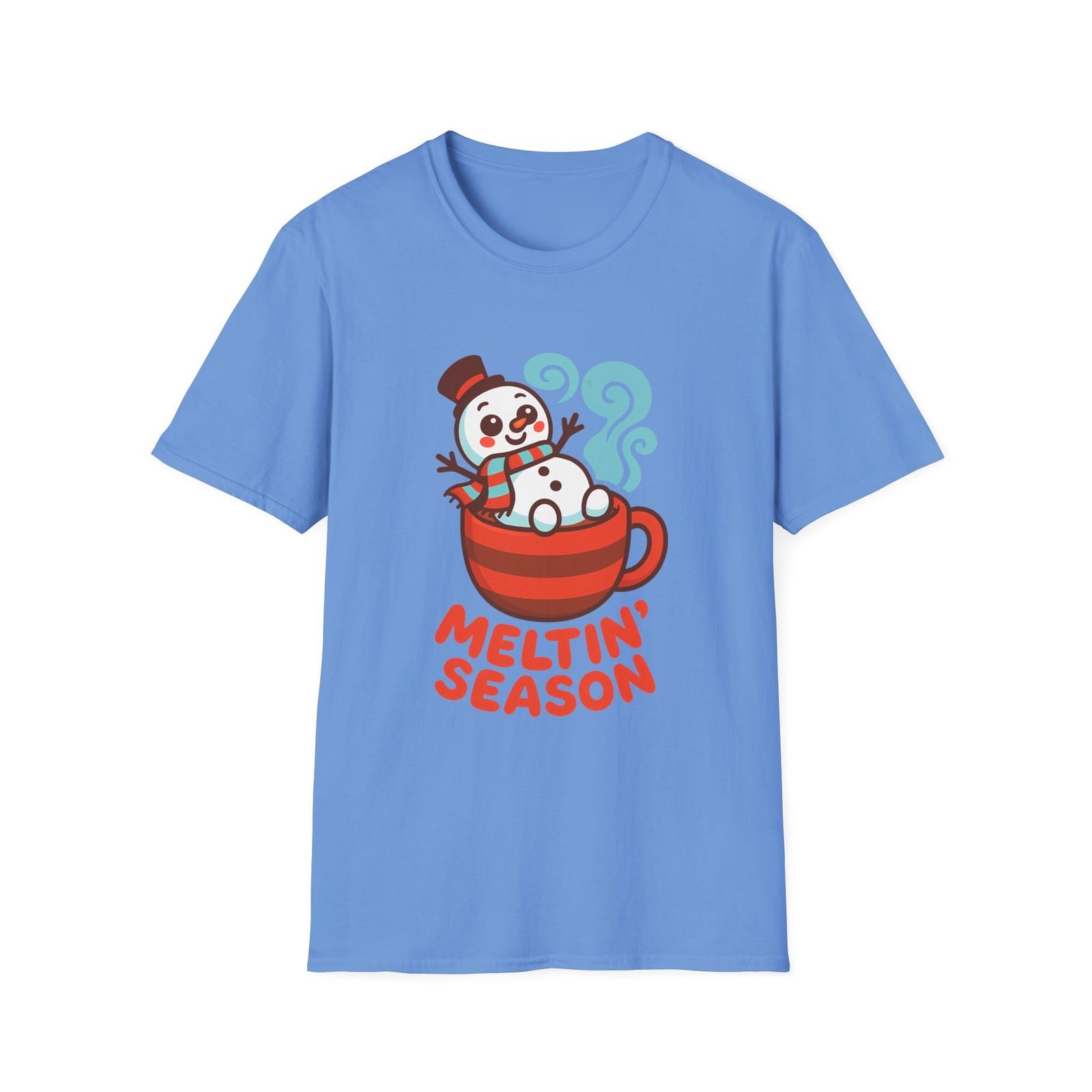 Unisex Softstyle T-Shirt Mens Womens Tees Top Marshmallow Snowman Cocoa Mug Funny Holiday Christmas 2XL