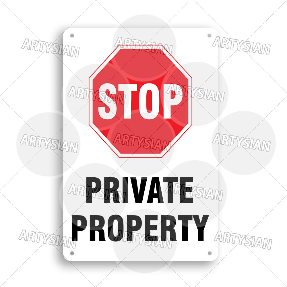 Mfoever Private Property Metal Sign Beware of Dog Security Warning No Trespassing Notice Restricted Areas Enter At Own Risk Plaque