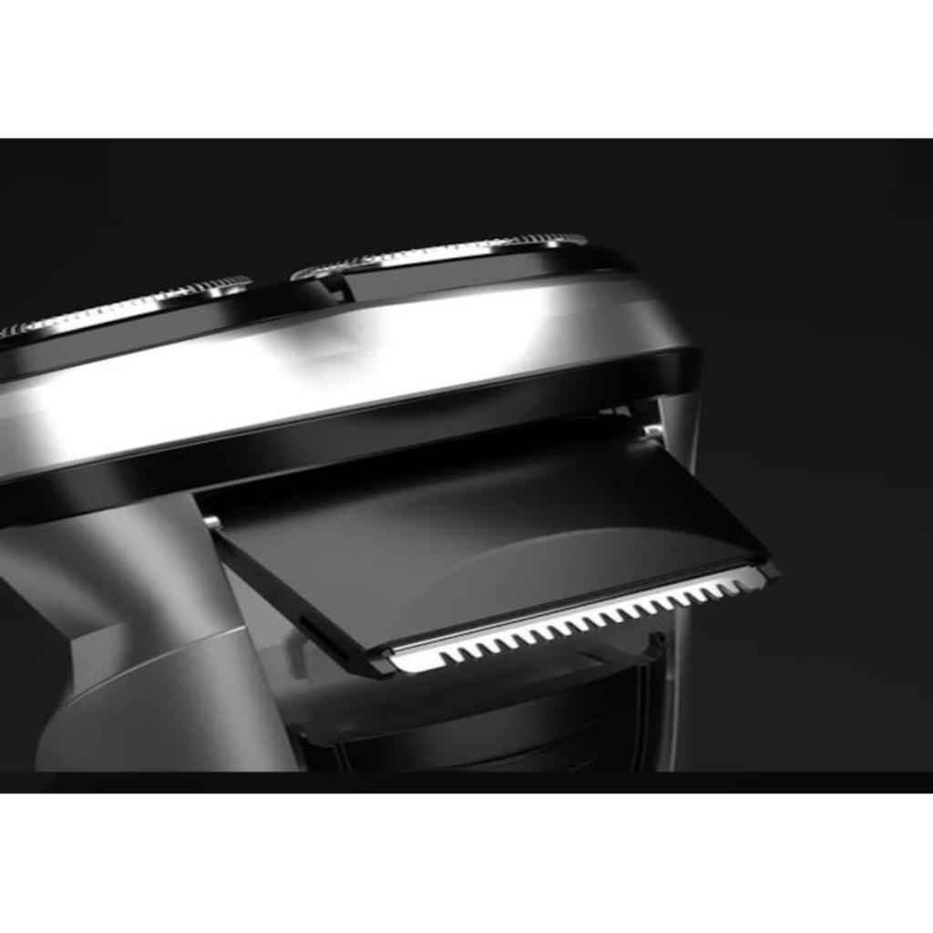 Electric Shaver 3D Floating Rotary Razor Rechargeable Beard Trimmer Anti Pinch Silver
