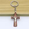 Cross Keychains Key Rings Religious KeyChains For DIY Car Hanging Simple Jewelry Handmade Gift