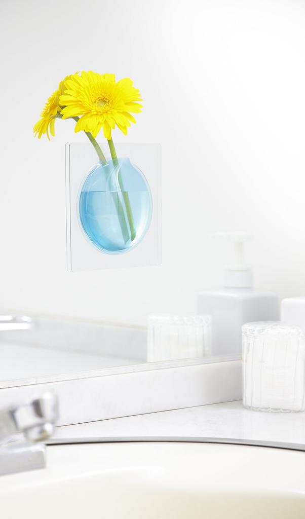 +d Flower Vase Kaki Blue DA-1050-BL [Floating Single Flower Vase]