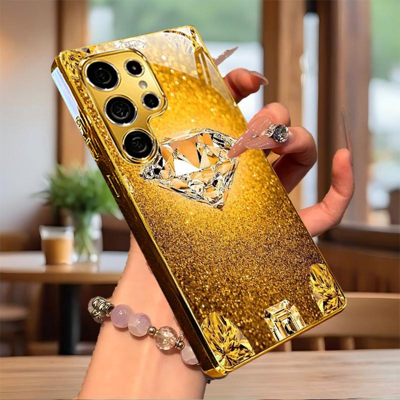 High-end PhoneCase Electroplated Glass TPU PhoneCase for Samsung Galaxy S26 S25 S24 S23 S22 S21 FE Ultra Plus Dropresistant