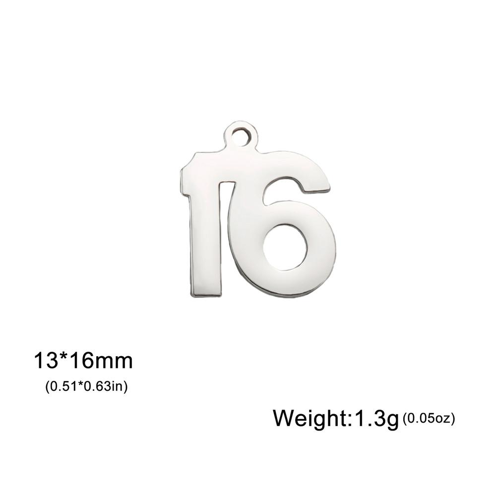 My Shape 1-25 Numbers Charms Stainless Steel Lucky Number Pendant for Necklace Bracelet Jewelry DIY Accessories Wholesale 10pcs