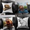 1pc Canadian Beaver On A Log Pillow Case Square Bedroom Sofa Leisure Comfort Cushion Car Living Room Home Decoration