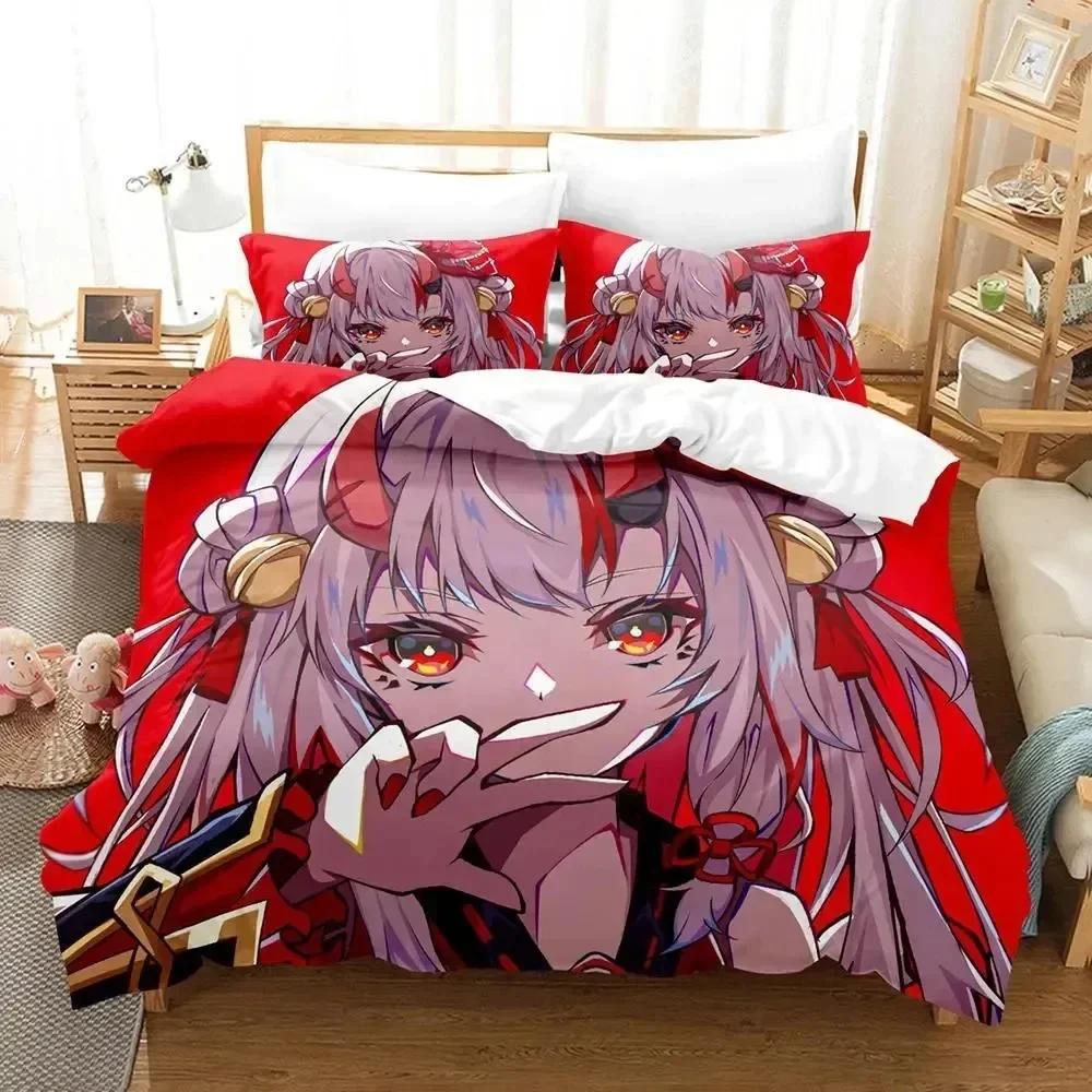 Comforter 3D Print Anime Nakiri Ayame Bedding Set Bedroom Soft Modern S Comefortable Kids And