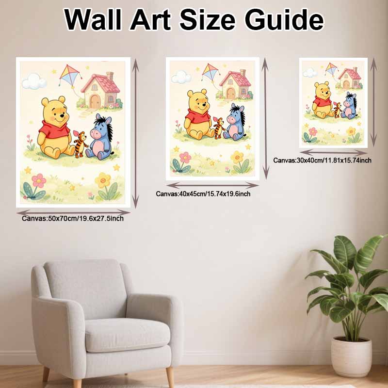 Disney Diamond Painting Kit Unframed, Winnie the Pooh Friends, Classic Style Home Decor Craft, Perfect Gift Idea