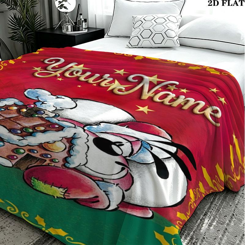 1PC Diddl Custom Name Patterned Flannel Blanket Suitable For All Seasons for Home Decor Warmth and Comfort Gifts Holiday Present
