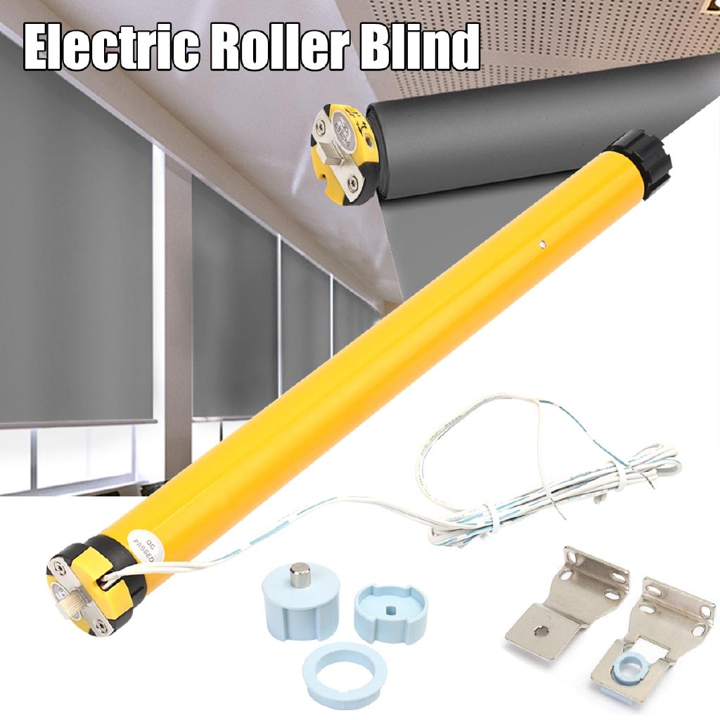 Kit DIY 30 tr/min Haute Qualité Noir & Jaune CC 12V Moteur Tubulaire Électrique pour Store Roulant / Stores Ensemble 11W 25mm