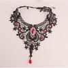 Gothic Lace Choker Necklace Women Minimalist Black Punk Collar Chain With Floral Snake Alloy Pendant