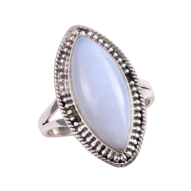 Natural Owyhee Opal Gemstone 925 Solid Sterling Silver Jewelry Ring Size 8 d7z13