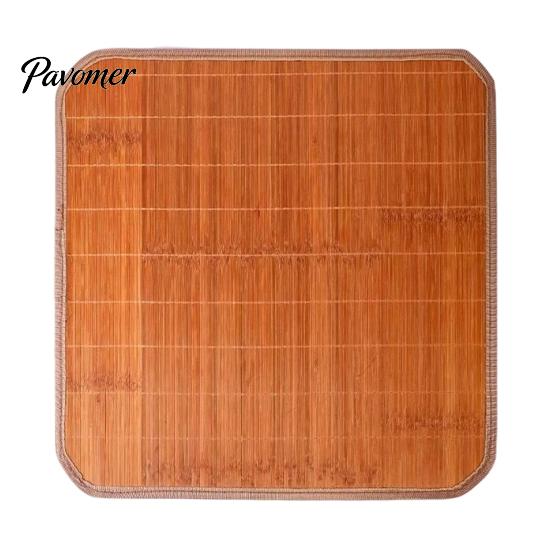 Fabric Chair Seat Cover Cooling Bamboo Mat, Breathable Summer Cool Natural Pad with Anti-Slip Bottom for Office And Dining Chairs Mat