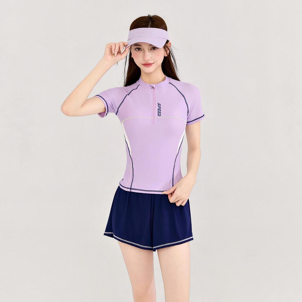 Hao Zhi Lang Women's 2026 Slimming Tummy-Cover Swimsuit - Sports-Style Nylon Swimwear