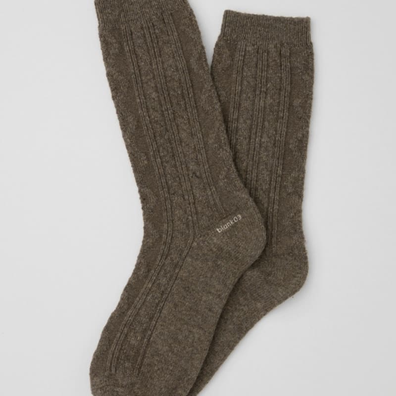 blank03 wool cable cozy socks (3colors)