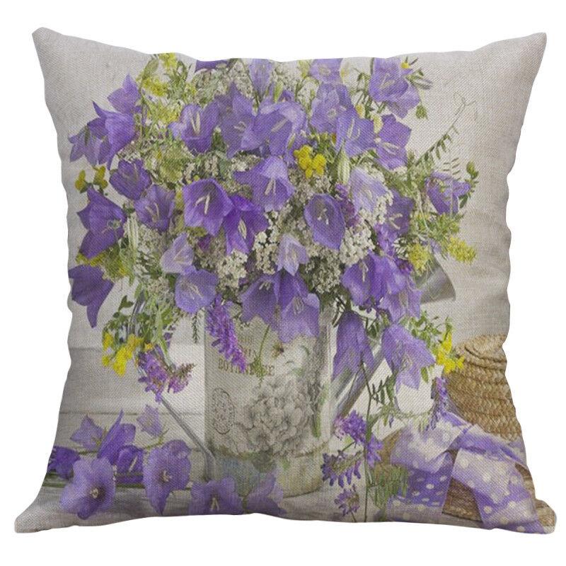 Vintage Flower Cotton Linen Cushion Cover Soft Decorative Pillow Case For Home Comfort