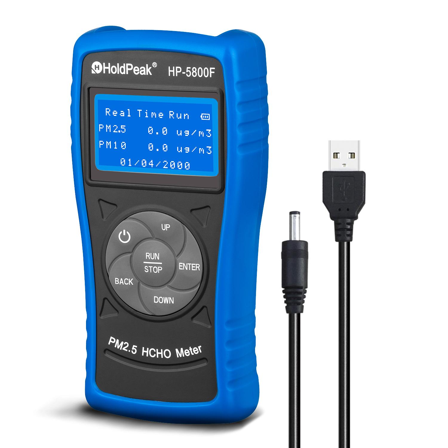 

HP-5800F PM2.5 PM10 Монитор качества воздуха Лазерный датчик рассеивания пыли и детектор формальдегида Анализаторы газов окружающей среды Инструмент