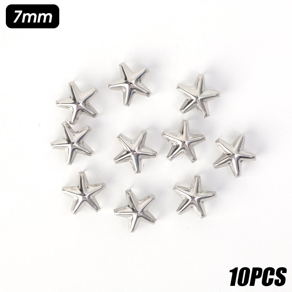 

100-10Metal Star Rivets DIY Leather Clothes Shoes Bags Handmade Nails Head Accessories Clothing Sewing Decorative Studs Spikes 10PCS