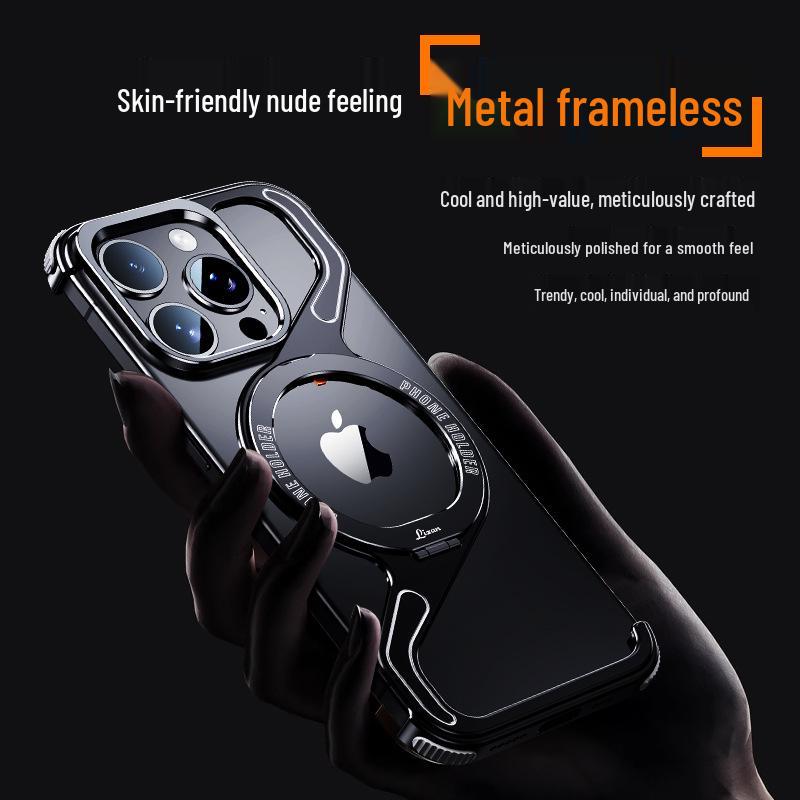 Custodia Magnetica in Metallo Antiurto a Z Creativa per iPhone 17 Pro con Dissipazione del Calore.