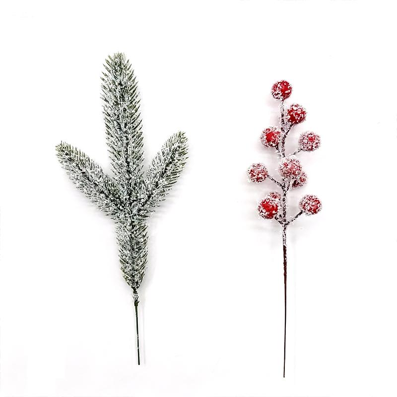 12PCS Christmas Cuttings Table Centerpieces Snowfall Berry Design Christmas Decorations Snow Scene Design Home Decor Winter