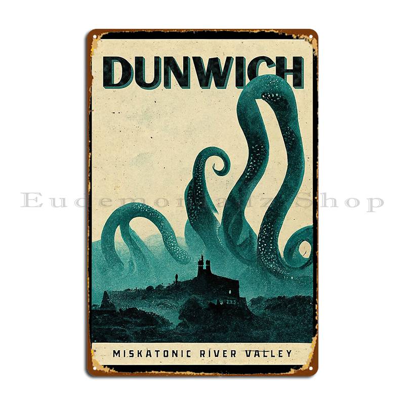 

Dunwich Vintage Lovecraftian Travel Poster Metal Plaque Poster Printing Club Cinema Cave Create Tin Sign Poster 20x30cm（7.8x11.8inch）