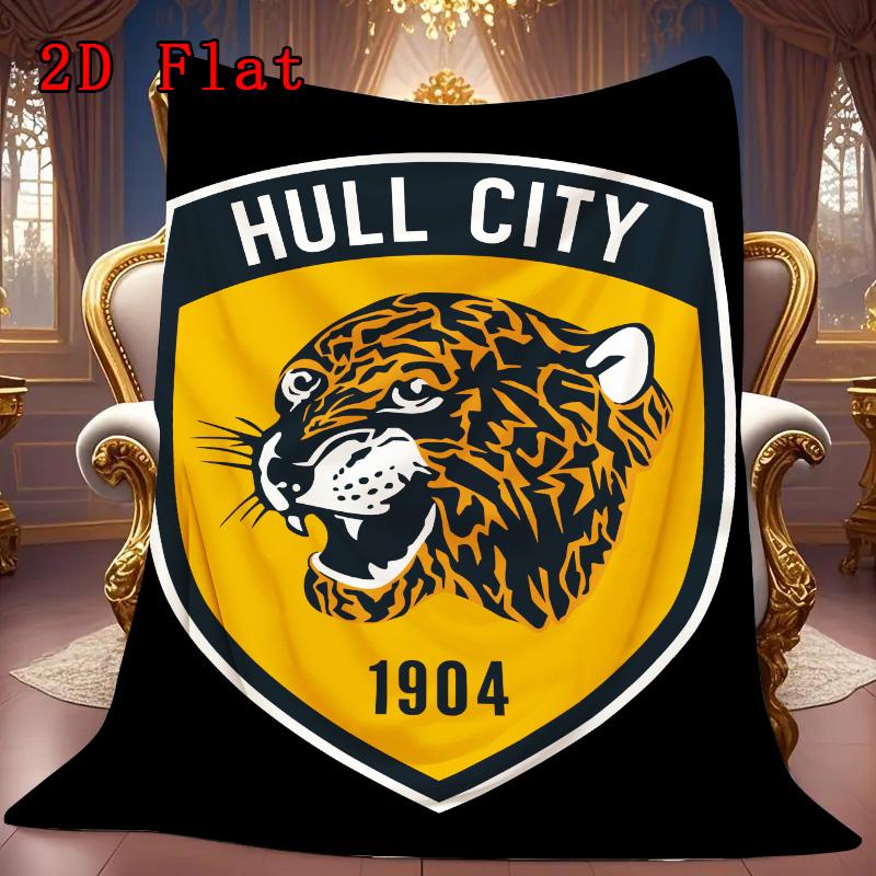 Hull City Pattern Flannel Blanket High quality All Seasons Warmth and Comfort Perfect for Christmas Gifts.