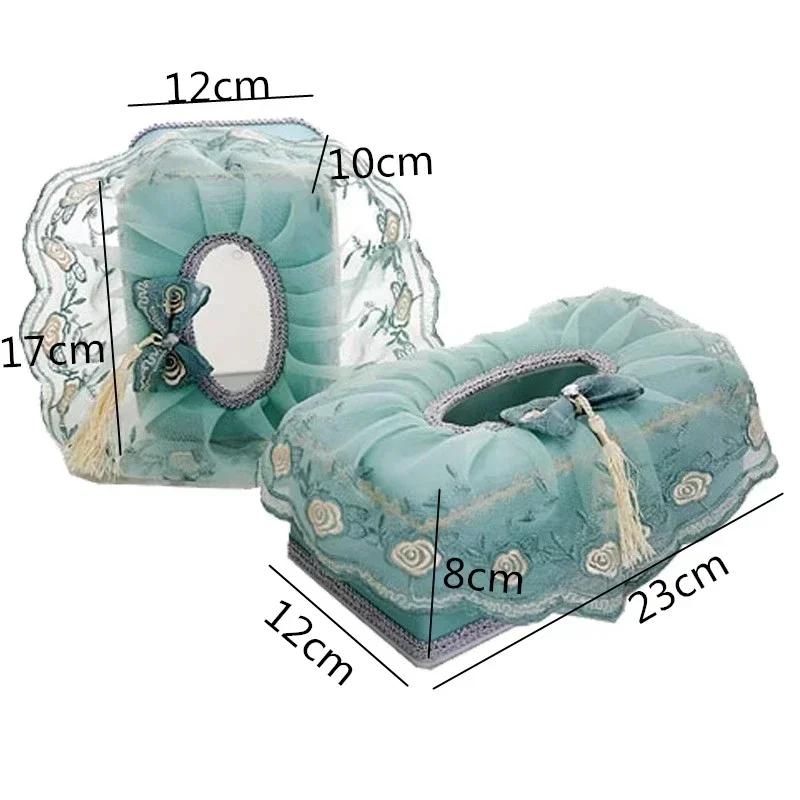 Rectangle Cloth Plastic Tissue Box Home Living Room Dining Table Decorate Lace European Style Originality Tissue Storage Boxes