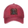 Santa Muerte Saint Death Goth Mexican Muertos Skull Washed Denim Cap  Baseball Caps Adjustable Hat Summer Unisex Baseball Hats