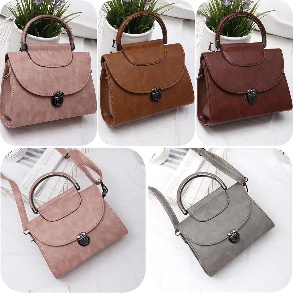 Trendy Lock Closure Pu Leather Handbag 2024 Versatile Commuting Urban Fashion