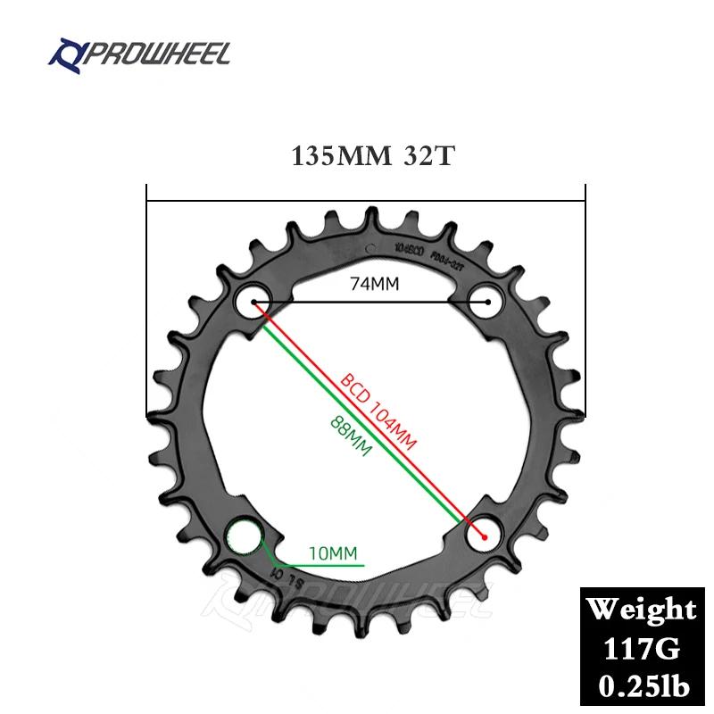 Prowheel Mountain Bicycle Narrow Wide Chainring 32T 34T 36T 38T 40T Chain wheel STEEL MTB Bike Sprocket Tooth plate crank parts FD04 Steel 32T