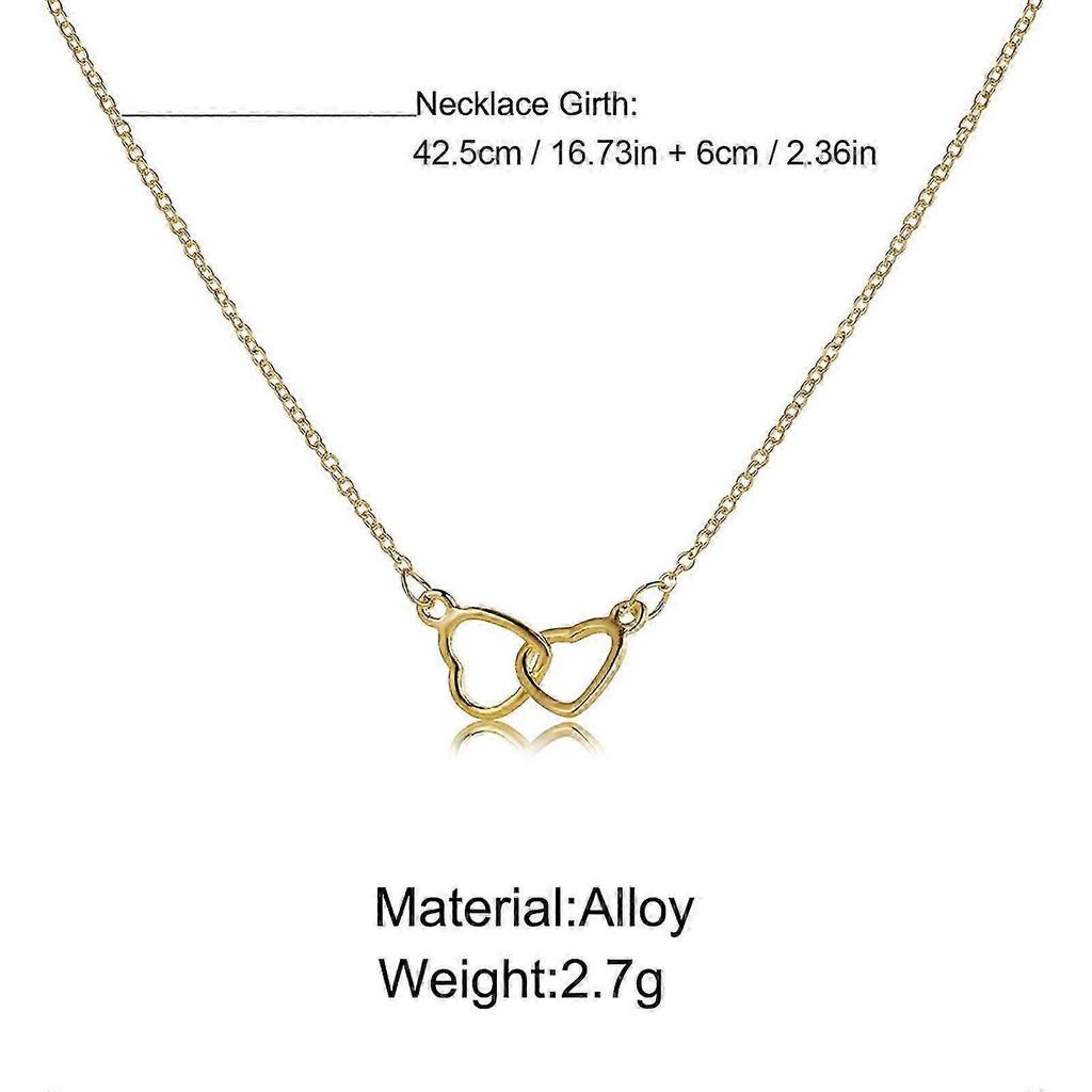 2025 Women's Necklaces Pendants Heart Double Ring Birthday Mom Wife Mother's Day Valentine's Day Necklace Gifts