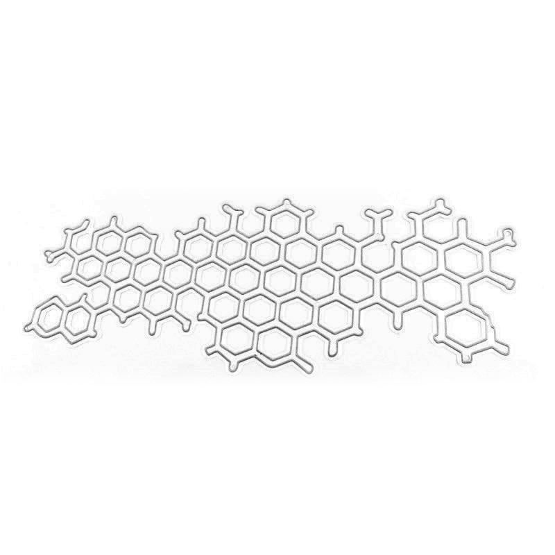 Irregular Honeycomb Grid Background Metal Cutting Dies Dots Frame Stencils Die Cut for DIY Scrapbooking Embossing
