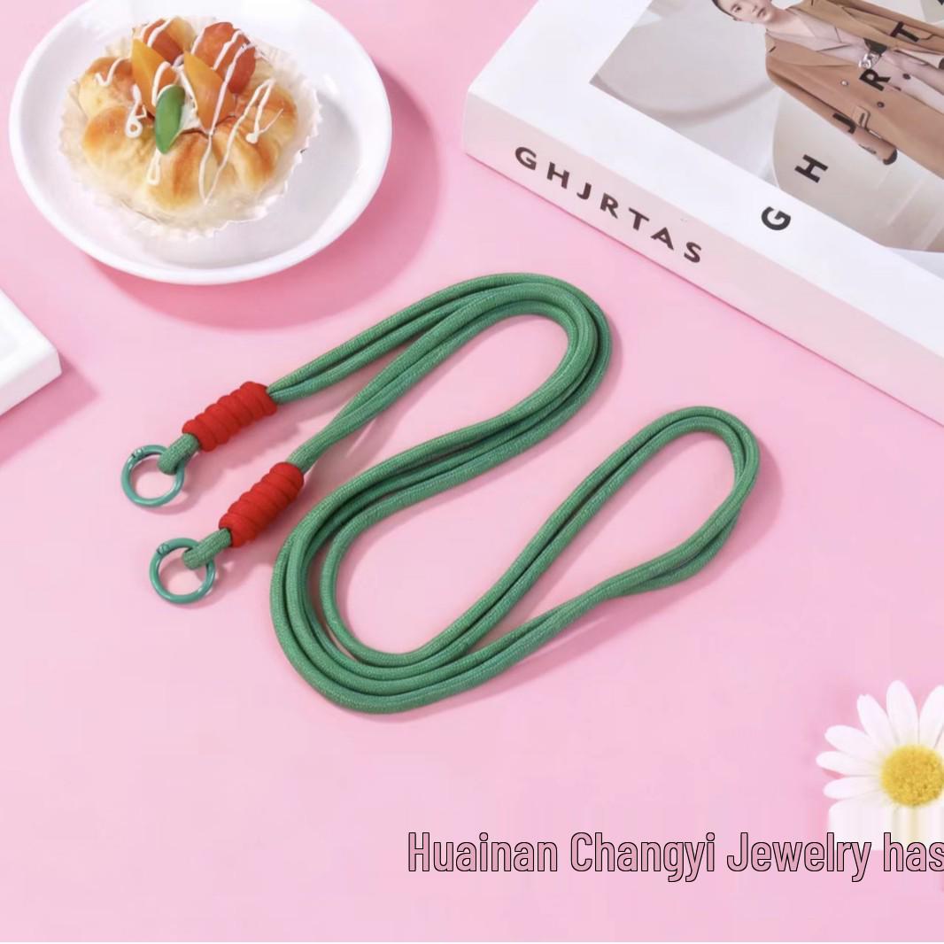 

Durable Solid Color Phone Lanyard: Long Woven Neck Strap and Side Strap for Keys and More
