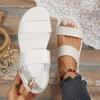 Plus Size Flat Velcro Sandals Women's 2025 New One-line Casual Fish Mouth Sandals