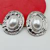 European and American Chic Large Pearl Oval Stud Earrings for Women - Elegant Luxury Design