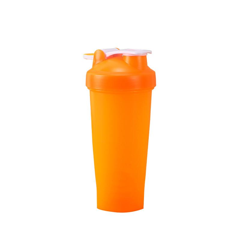 600ml Plastic Sports Water Cup with Scale Cap, Portable Outdoor Fitness Protein Powder Shaker Cup