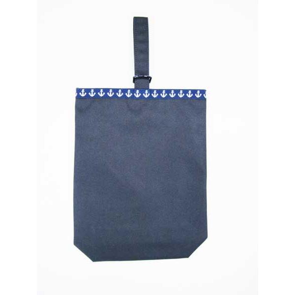 

Shoe case for going to kindergarten (Tyrolean tape with anchor pattern on navy background) Shoe bag for slippers for girls, boys, commuting to