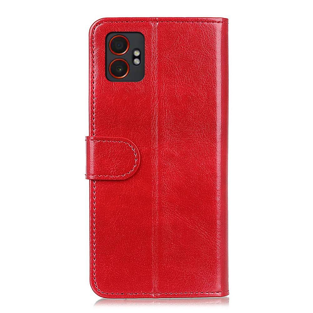 For Samsung Galaxy XCover7 Pro Case Crazy Horse Texture PU Leather Phone Stand Cover