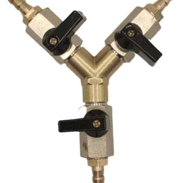 Brass Push-to-Connect Ball Valve Reducing Tee for Water Pipes (Sizes: 6/8/10/12/14/16mm)