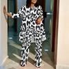 Women Plus Size Irregular Hem Printed Three Quarter Sleeve Round Neck Top Wide Leg Pants Two Piece Casual Outfit