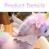 Kawaii Unicorn with Wing Plush Toys Soft Stuffed Doll Animal Fluffy Hair Fly Horse Pillow Cousion for Girl Birthday Gift Kid Toy