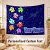Custom Name Text Tapestry,Among Us Boho Wall Hanging, Decorative Backdrop Tapestry For Room