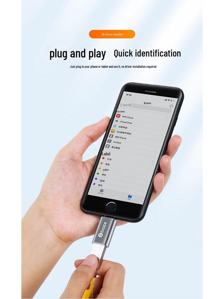 Biaz Lightning To USB OTG Adapter for Apple Devices