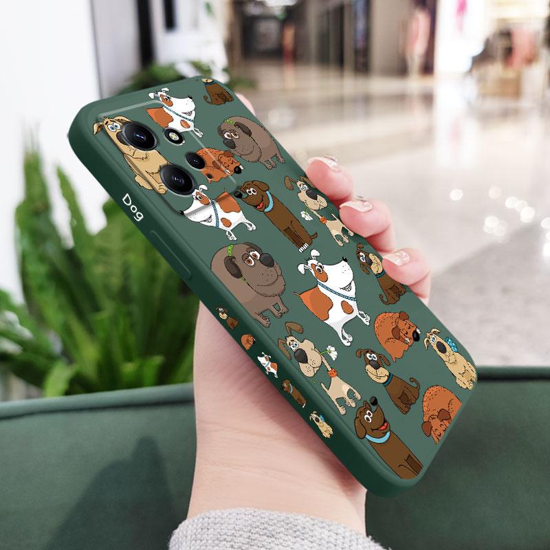 

Cute Dog Pack Phone Case For Xiaomi Redmi Note 15 Pro Plus 4G 5G Silicone Cover Redmi Note 15 5G темно-зеленого