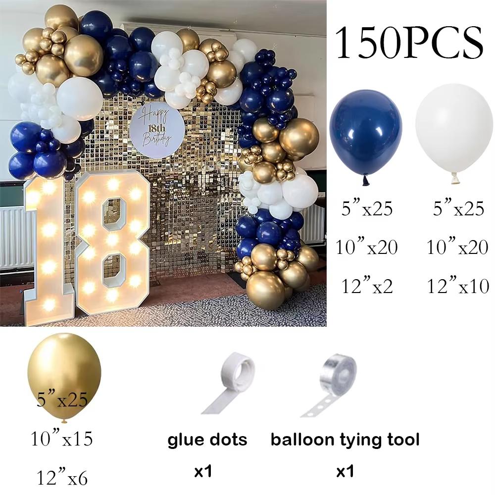 Royal Blue Balloons Garland Arch Blue Ballon Kit Wedding Anniversary Ceremony Decor Birthday Party Baby Shower Decoration Globos