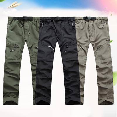 Men's Fashion Quick Dry Zip Off Convertible Long Pants Shorts Outdoors Hiking Cargo Trousers S-5XL