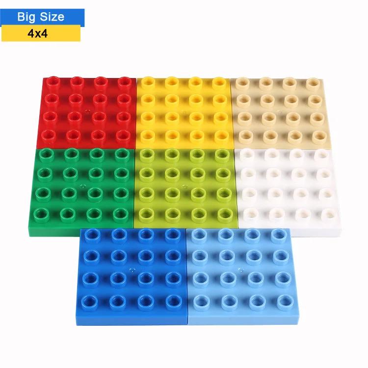 4x4 Dots Building Blocks BasePlates for Big Size Bricks Plate Assembly Two-sided Base Plate Compatible with Duplo Bricks