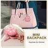 PATIKIL Women's Mini Backpack Keychain, Creative and Cute Flower Rhinestone Pendant Bag PU Leather Key Ring, Makeup Key Card Data Cable Organizer