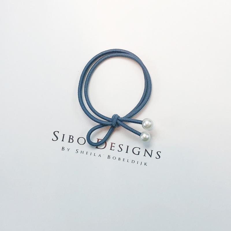 Korean Style Simple Bow Pearl Hair Tie - Elastic Hair Band Accessory