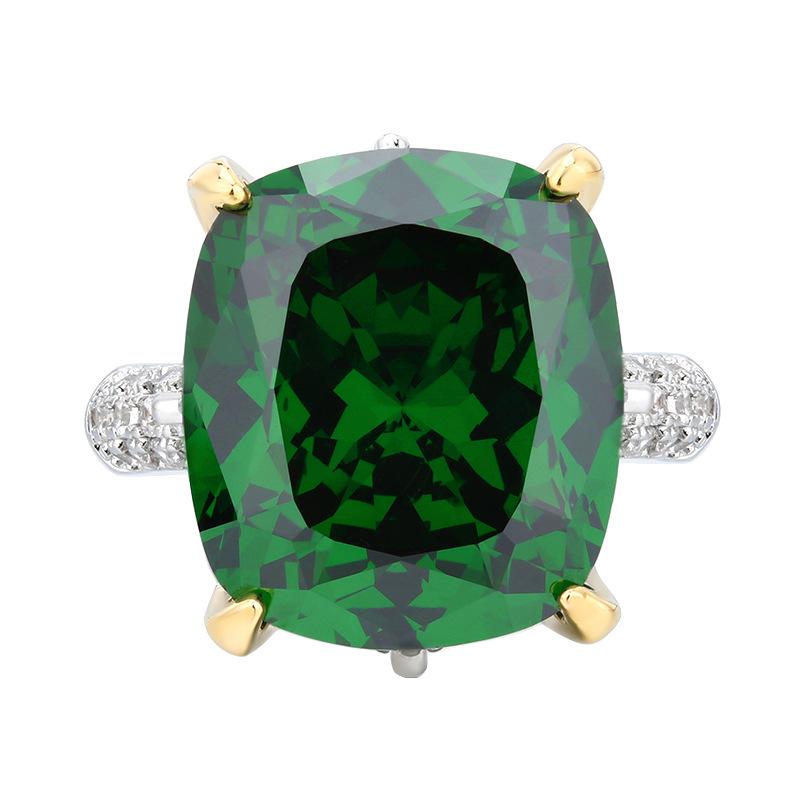 Lehký luxusní šperk vykládaný prsten Vintage střih ptačího hnízda růžový lepkavý smaragd dámský prémiový prsten